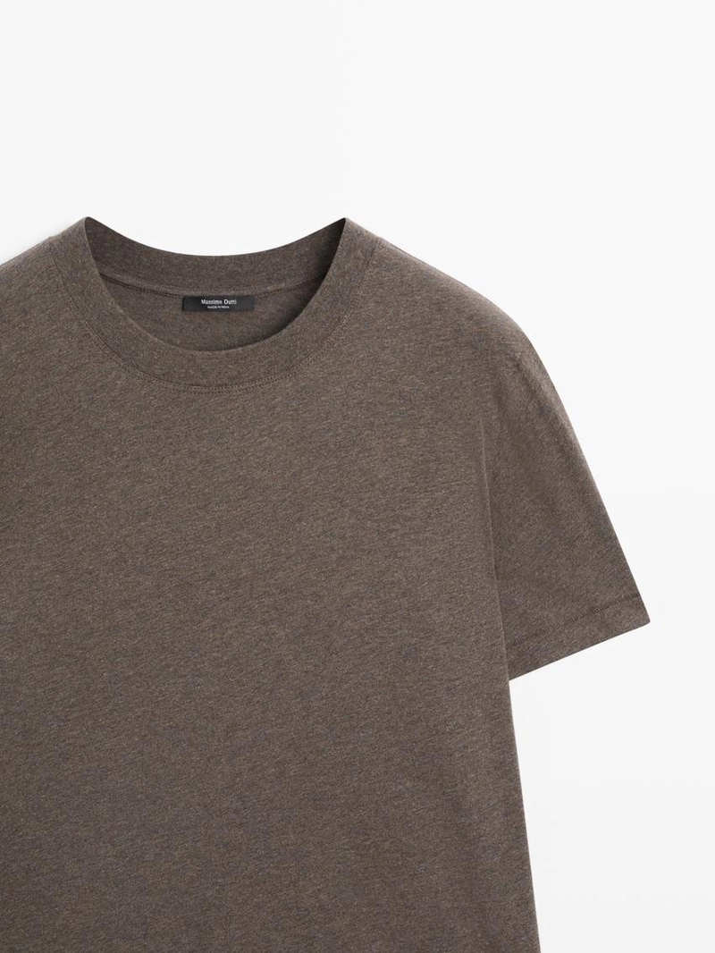 Футболка с коротким рукавом из меланжевой ткани