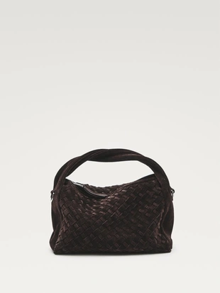 Маленькая плетеная сумка из разделанной кожи- Заказать в России