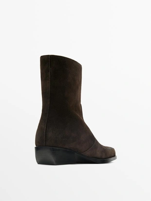 Полусапоги из щетинистой разделочной кожи- Заказать в России