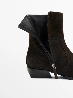 Полусапоги из щетинистой разделочной кожи- Заказать в России