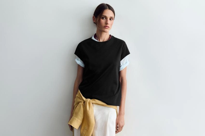 Футболка с коротким рукавом из 100% мерсеризированного хлопка