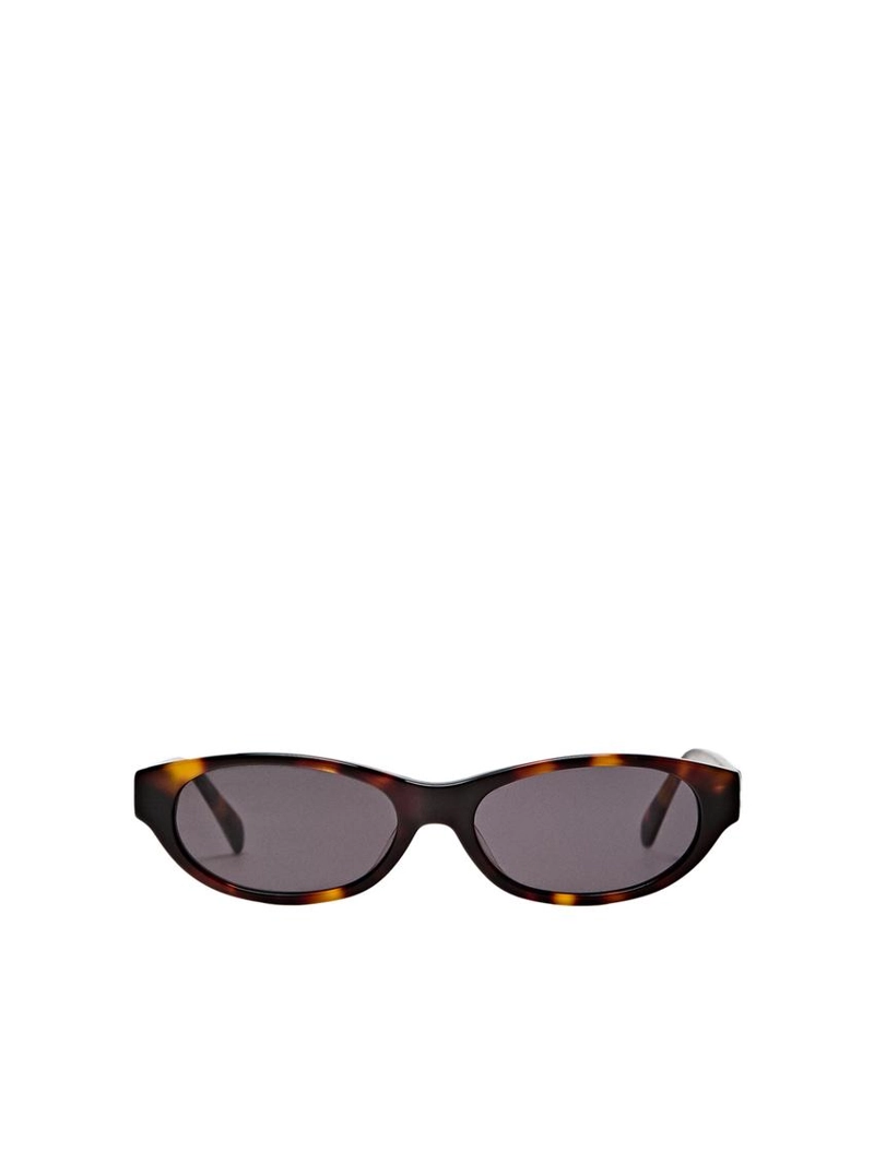 Узкие солнцезащитные очки с эффектом черепаховой панциря