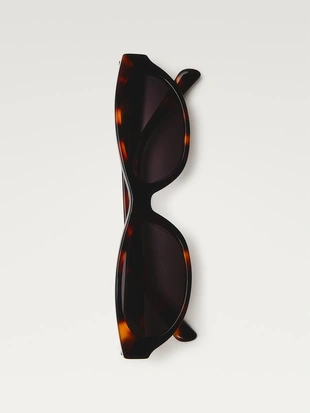 Узкие солнцезащитные очки с эффектом черепаховой панциря- Заказать в России