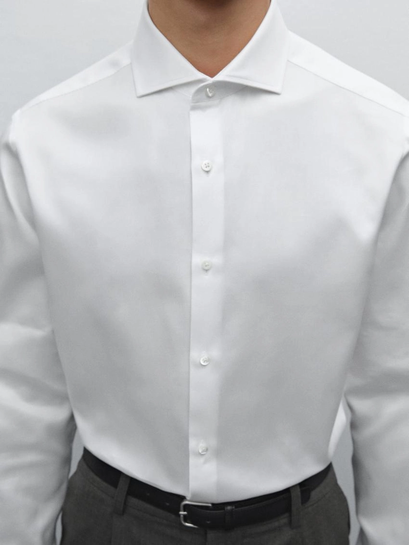 Рубашка из хлопка 100% силуэта slim fit