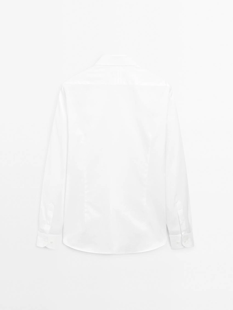 Рубашка из хлопка 100% силуэта slim fit