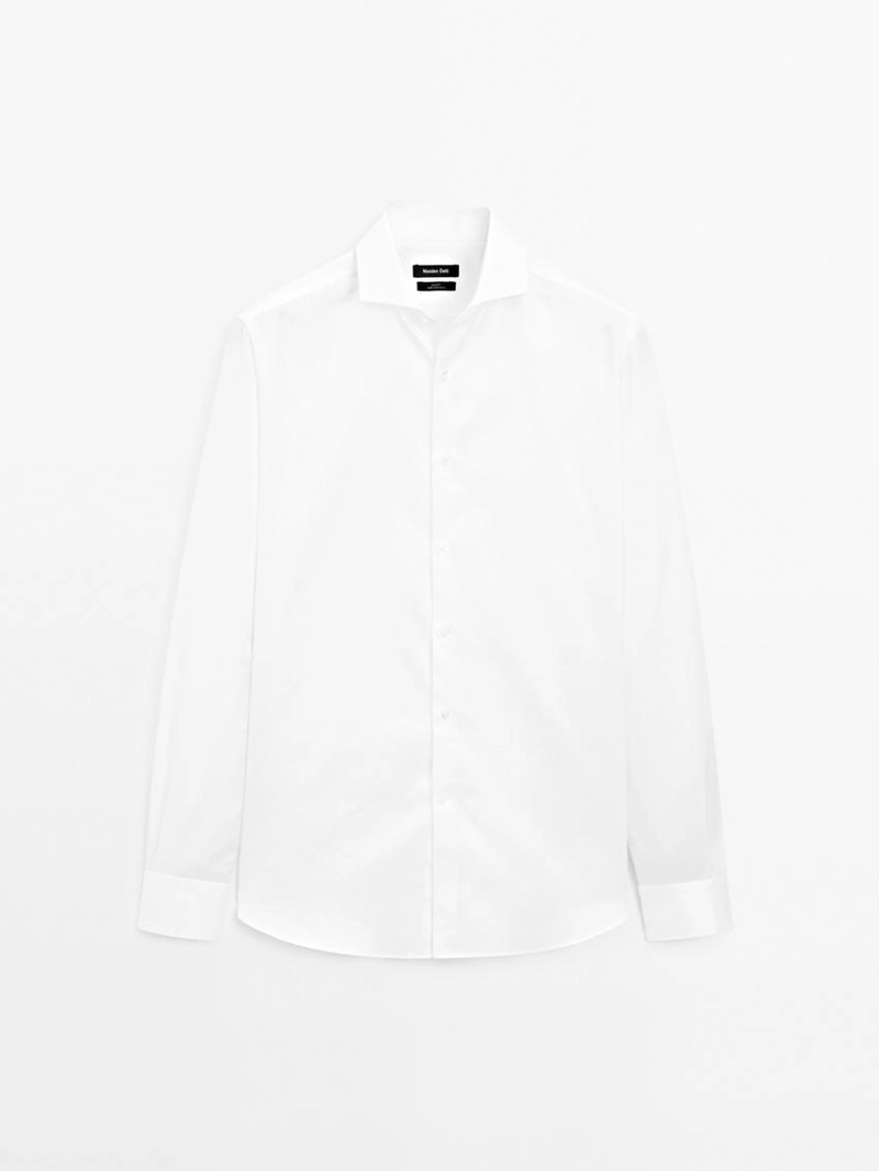 Рубашка из хлопка 100% силуэта slim fit