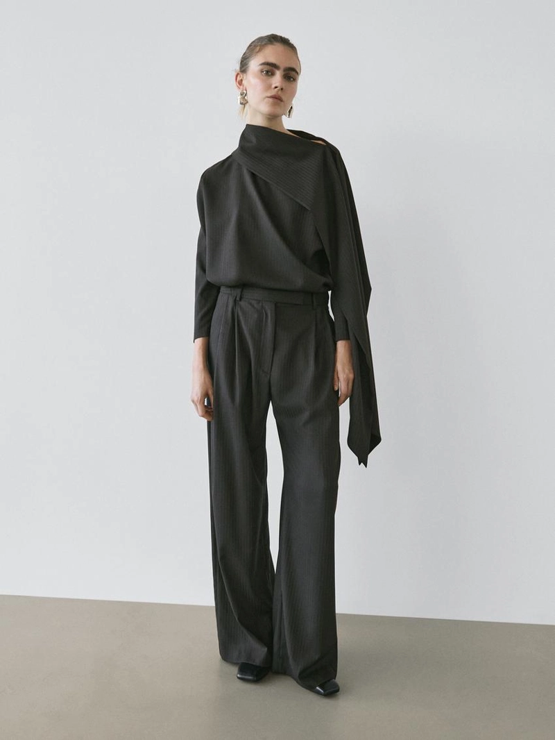 Блузка в полоску с деталью плаща - studio