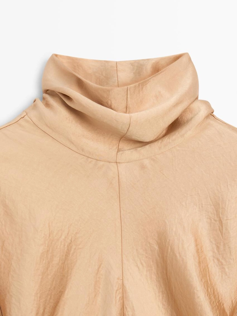 Блуза из шелковистого атласа с завязкой - studio