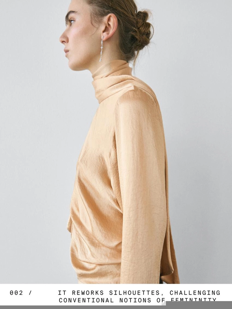 Блуза из шелковистого атласа с завязкой - studio