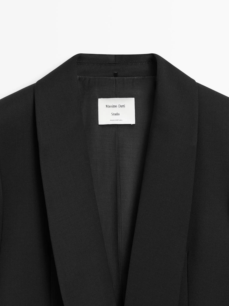 Шерстяной жакет с деталями на лацканах - studio