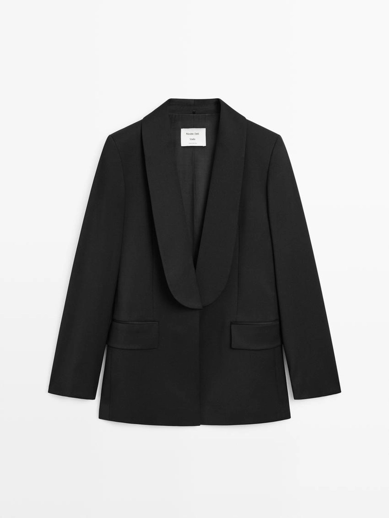 Шерстяной жакет с деталями на лацканах - studio