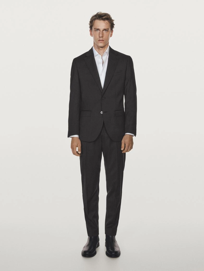 Брюки для костюма из смесовой хлопковой ткани