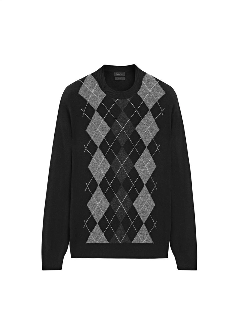 Свитер с узором аргайл из 100% шерсти