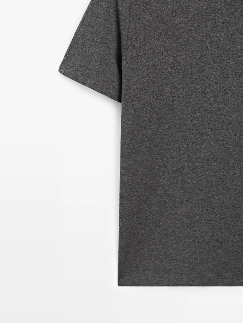 Футболка с короткими рукавами меланжевого цвета