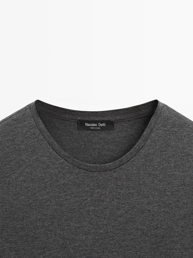 Футболка с короткими рукавами меланжевого цвета