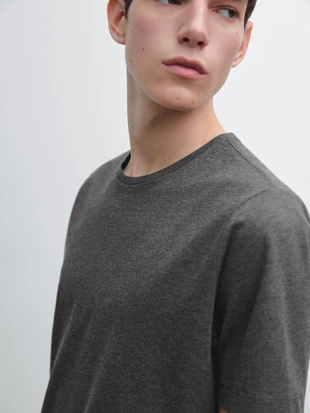 Футболка с короткими рукавами меланжевого цвета- Заказать в России