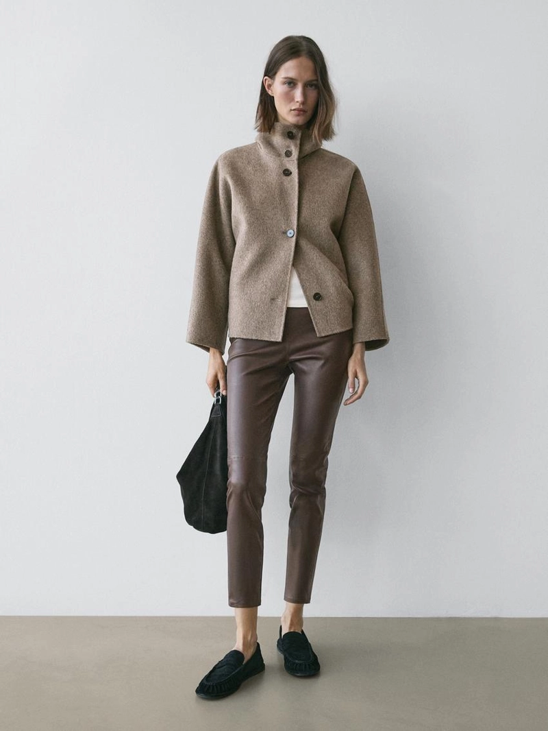 Кожаные леггинсы nappa