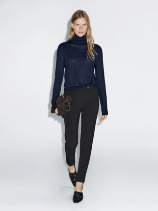 Брюки из 100% хлопка с манжетами на резинке- Заказать в России