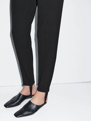 Брюки из 100% хлопка с манжетами на резинке- Заказать в России