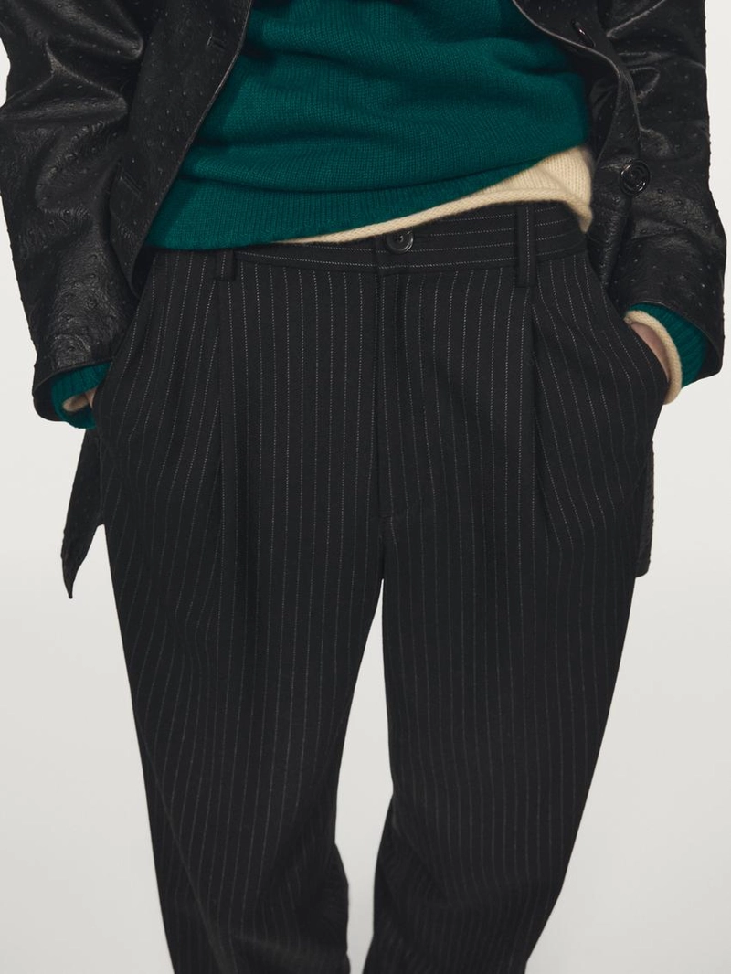 Широкие брюки в полоску