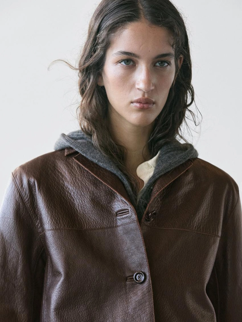 Куртка из натуральной кожи cropped