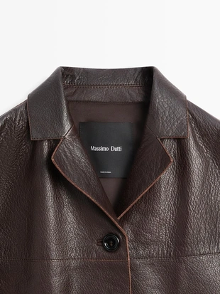 Куртка из натуральной кожи CROPPED- Заказать в России