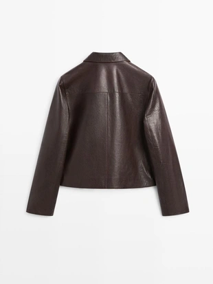 Куртка из натуральной кожи CROPPED- Заказать в России