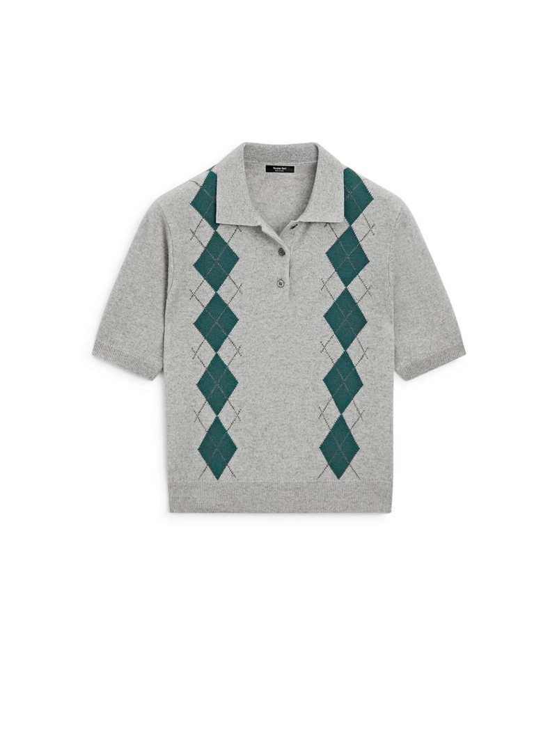 Поло с коротким рукавом из аргайльского вязаного полотна
