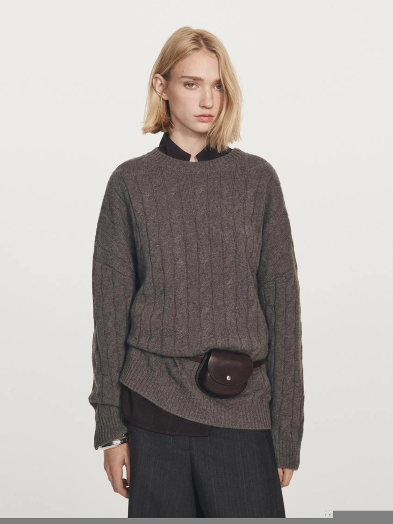 Свитер с крупной вязкой из 100% кашемира