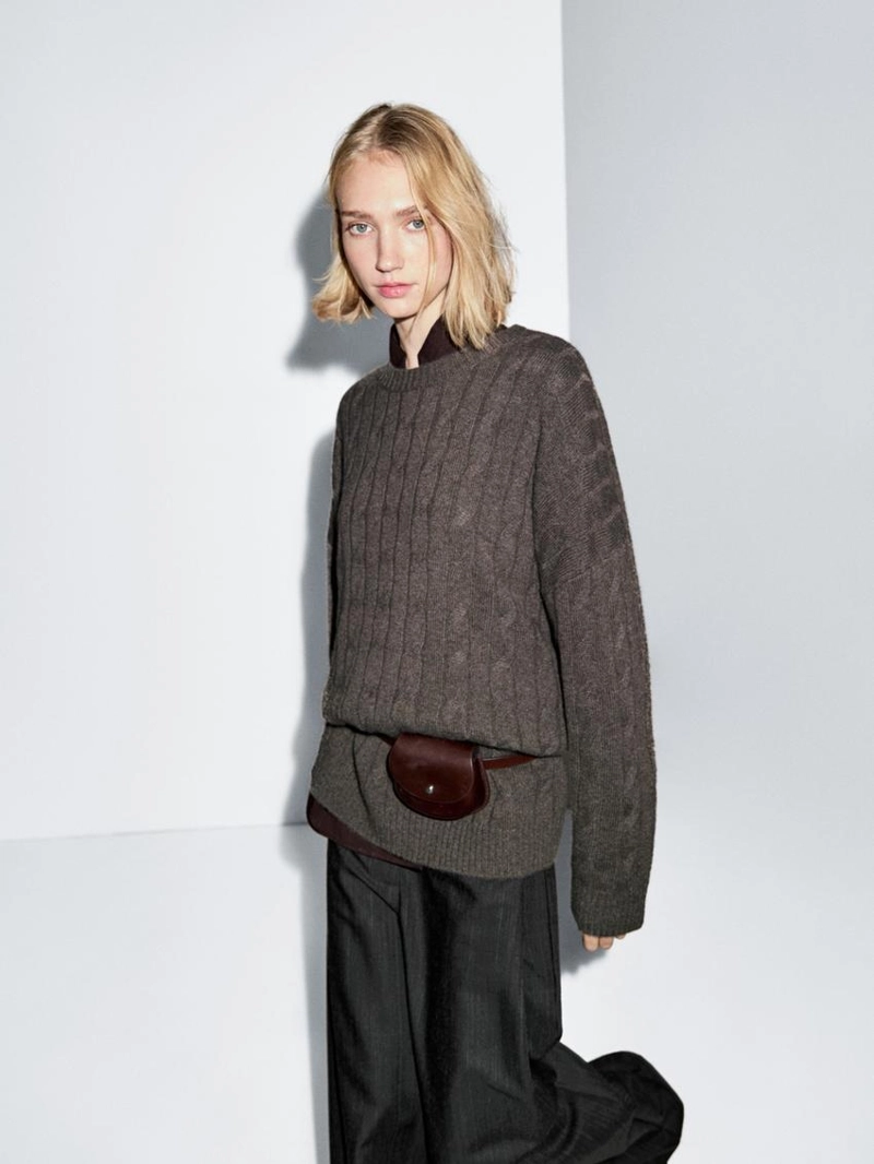 Свитер с крупной вязкой из 100% кашемира