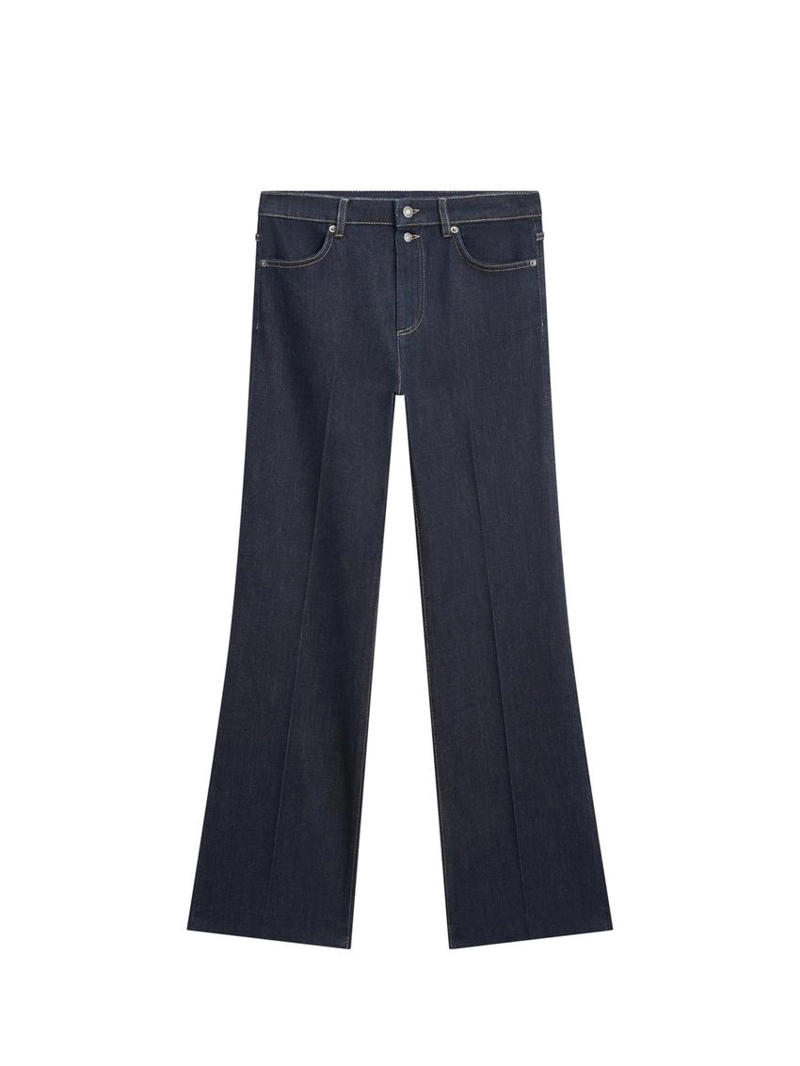 Джинсы с высокой посадкой и расклешенным кроем