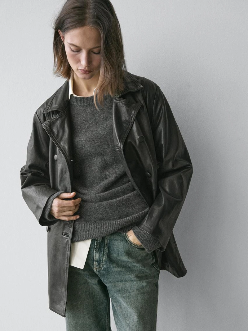 Куртка из овечьей кожи с поясом