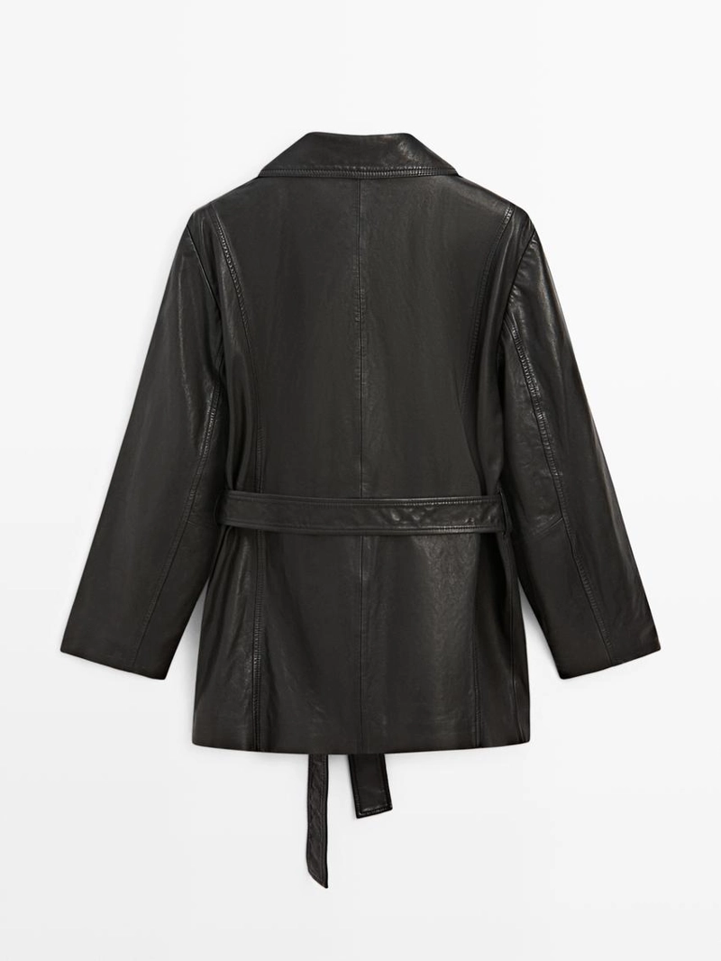 Куртка из овечьей кожи с поясом