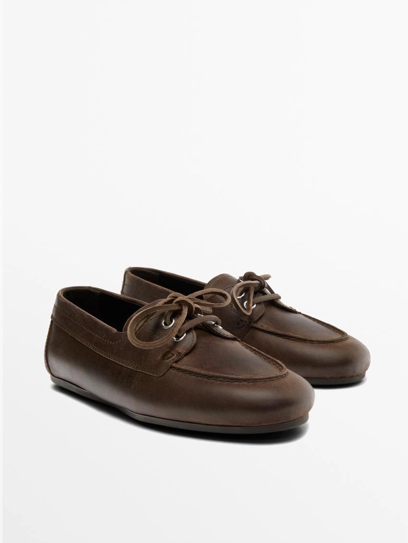 Туфли с корабельной подошвой из кожи