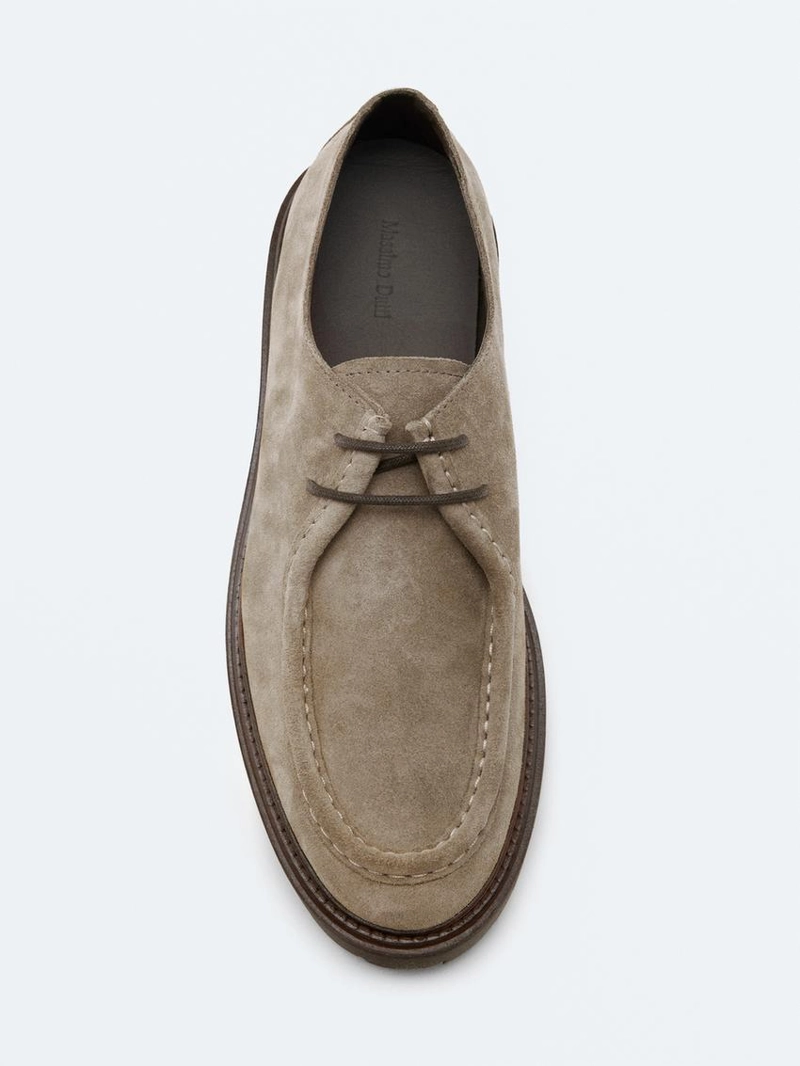 Туфли из замши с мокасиновым мыском