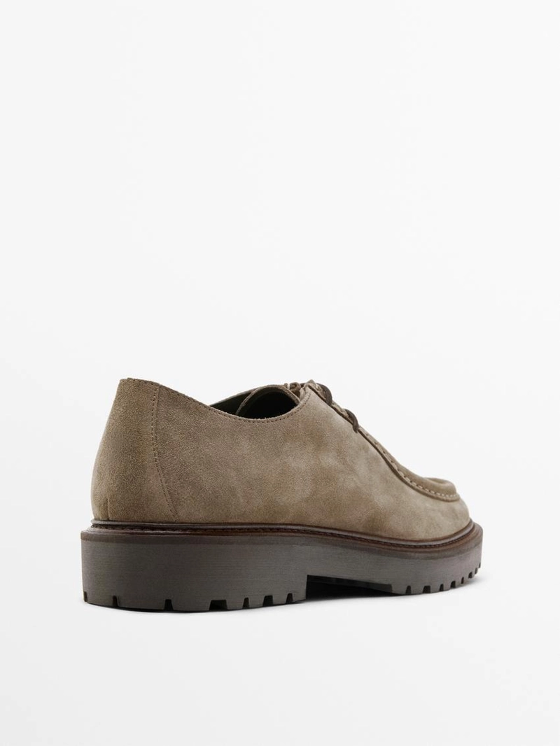 Туфли из замши с мокасиновым мыском