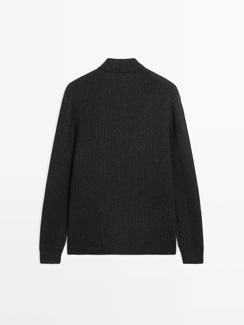 Кардиган из вязаного хлопково-шерстяного смеси с пуговицами