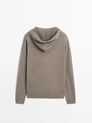 Купить Massimo Dutti Кардиган из вязаного материала с капюшоном из шерсти