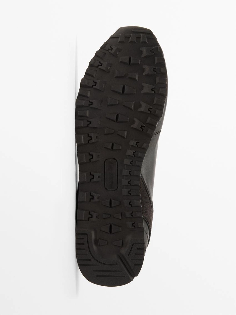 Кожаные кроссовки с тонкой подошвой