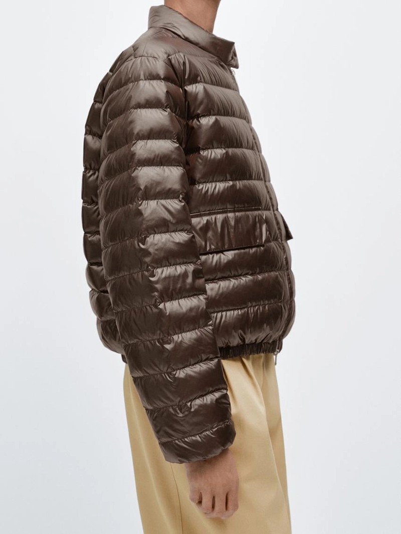 Пуховик-бомбер с водоотталкивающей отделкой