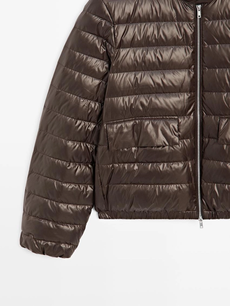 Пуховик-бомбер с водоотталкивающей отделкой