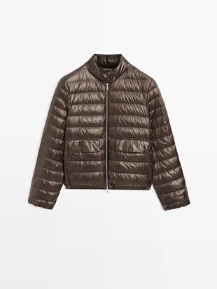 Пуховик-бомбер с водоотталкивающей отделкой- Заказать в России