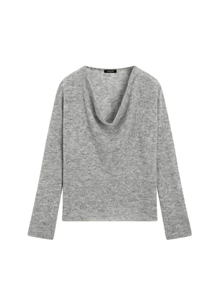 Джемпер из вязаного полотна с воротником-хомутом- Заказать в России