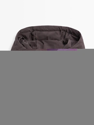 Длинный пуховый плащ с капюшоном, отталкивающий воду- Заказать в России