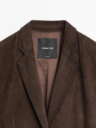 Длинное замшевое кожаное пальто- Заказать в России