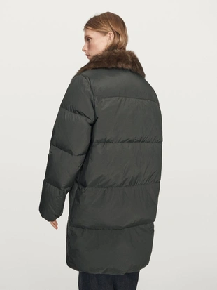 Длинный водоотталкивающий пуховик с воротником- Заказать в России