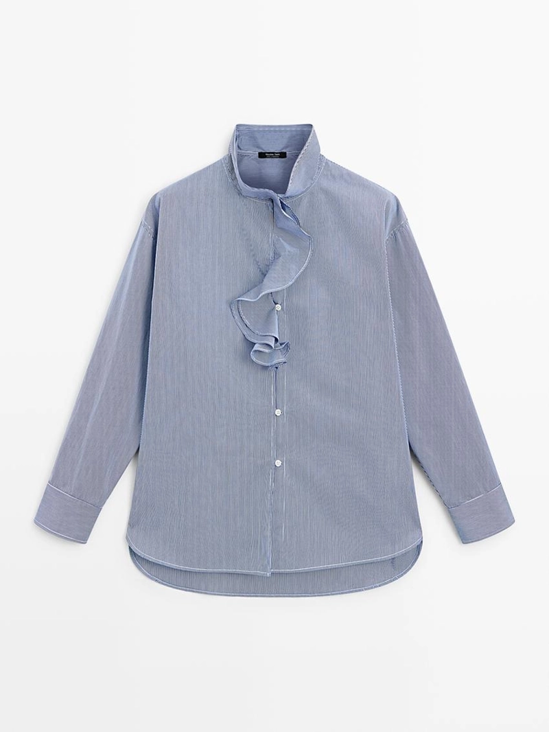 Рубашка с воротником с оборками