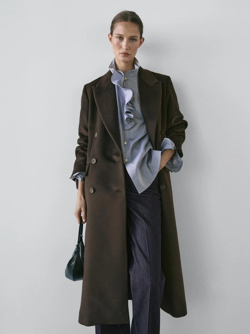 Рубашка с воротником с оборками