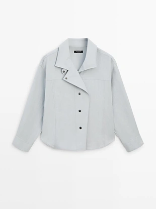 Рубашка с пуговицами и широким воротником- Заказать в России