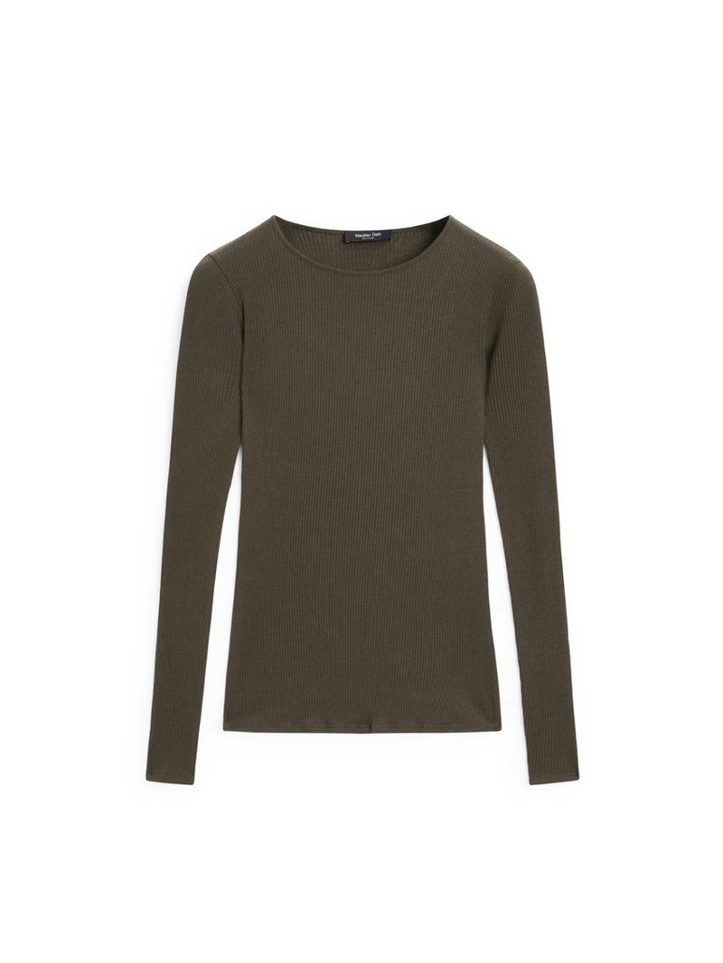 Футболка с длинным рукавом и ребристыми деталями